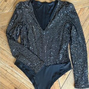 Amazon Black Sequin Bodysuit